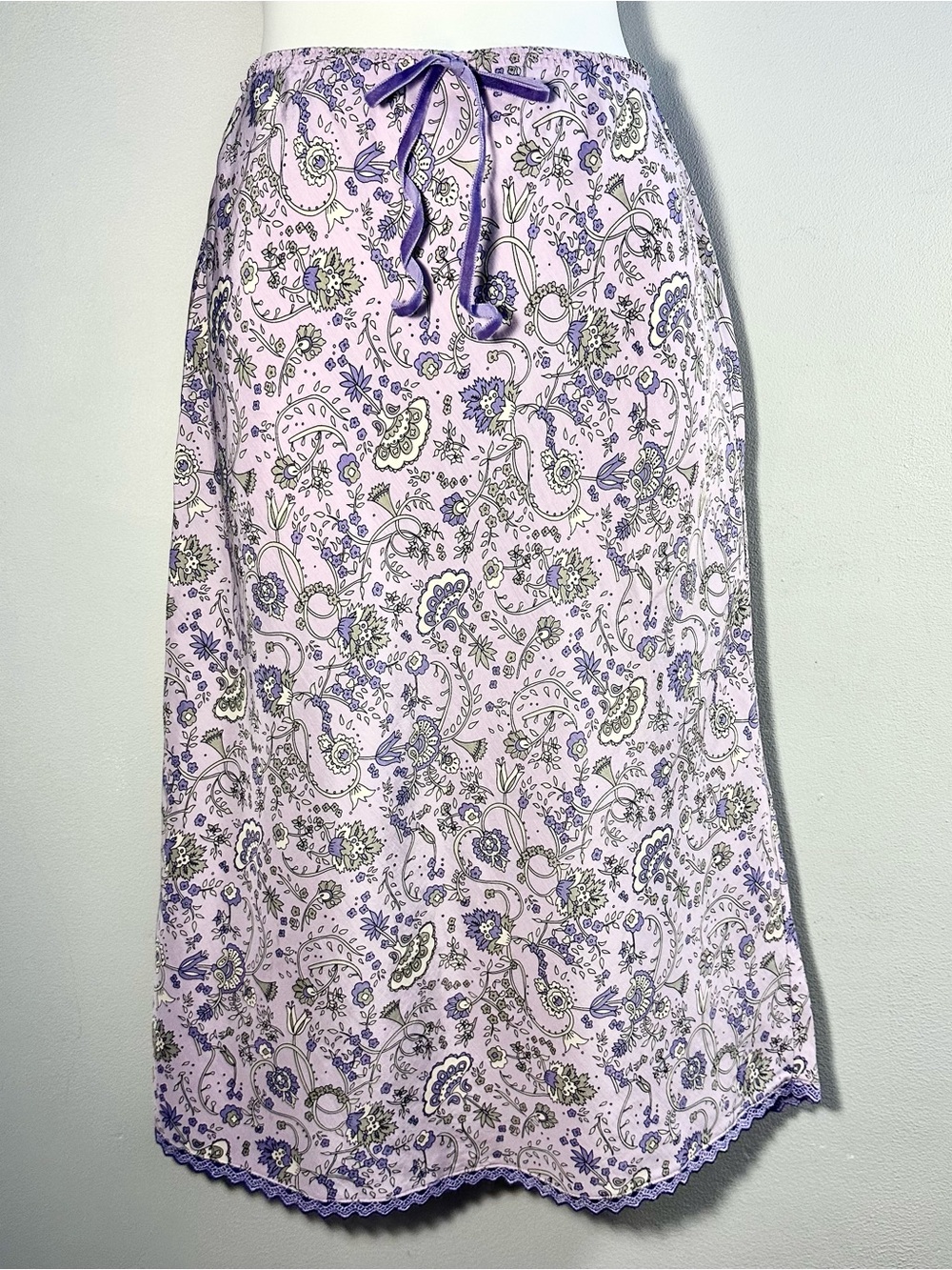Hennes Collection 100% Silk Floral Paisley Midi Skirt